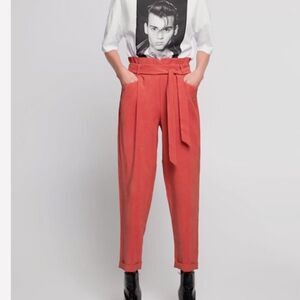 Zara Belted High Waist Paperbag Trouser Pants